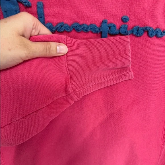 Champion Women's Pink Sweatshirt with Blue Logo in size S - Picture 6 of 9